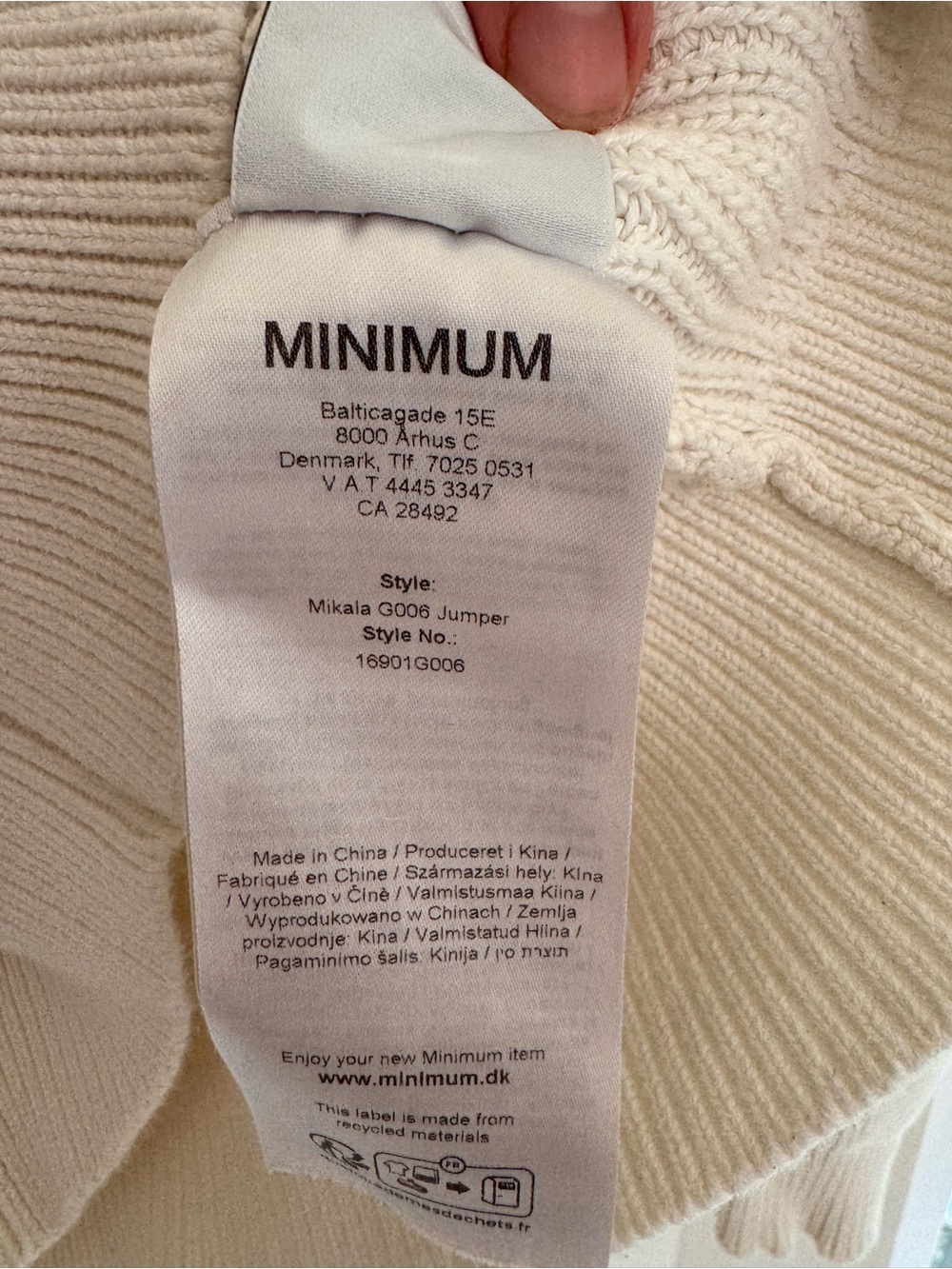 Minimum Cream Ribbed Crewneck Sweater - Picture 4 of 9